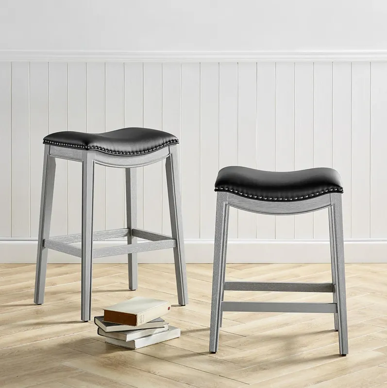 grover kd pu counter stool ash gray frame, matte black(assembly required)