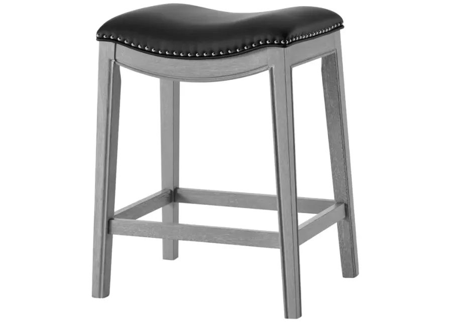 grover kd pu counter stool ash gray frame, matte black(assembly required)