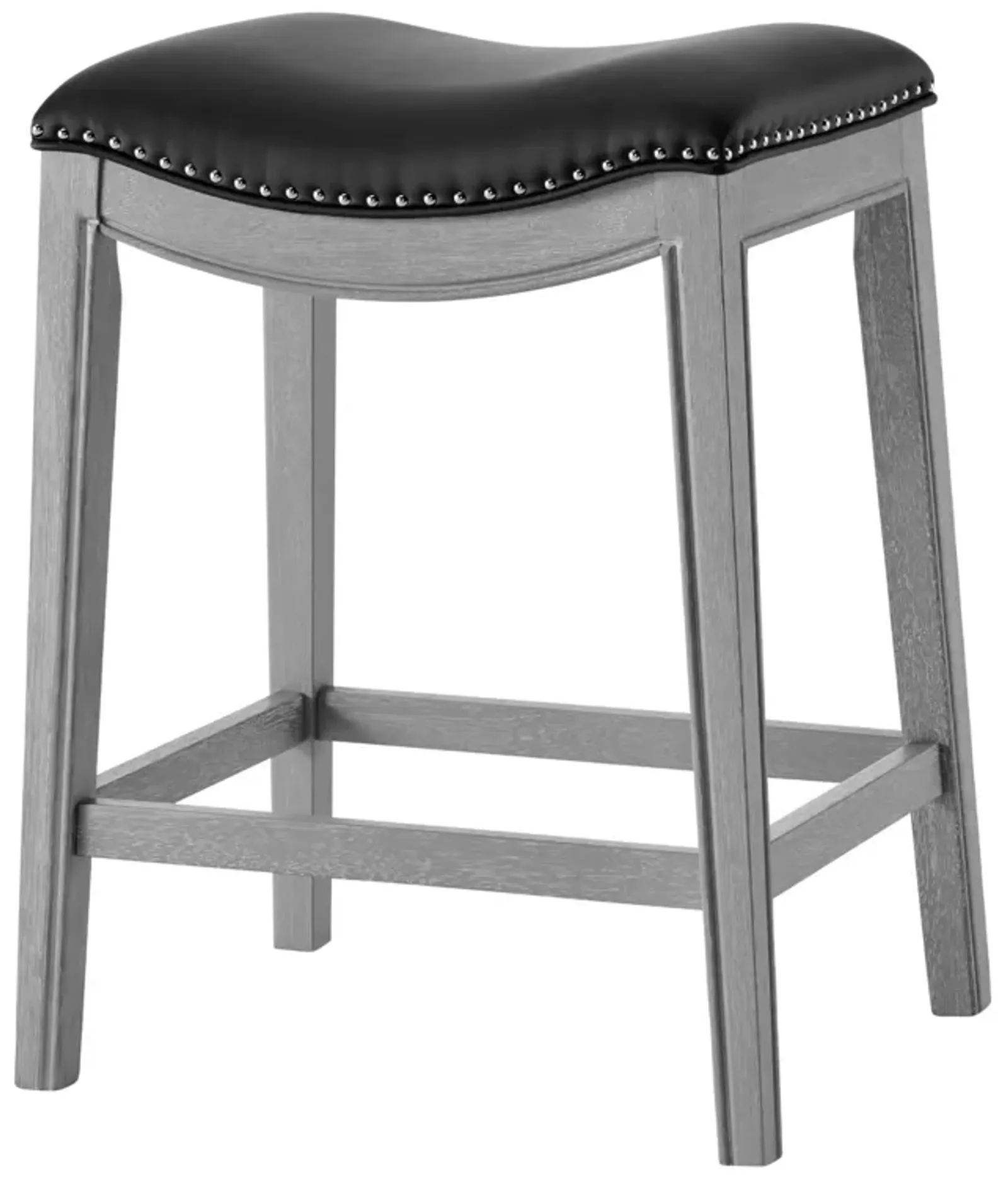 grover kd pu counter stool ash gray frame, matte black(assembly required)