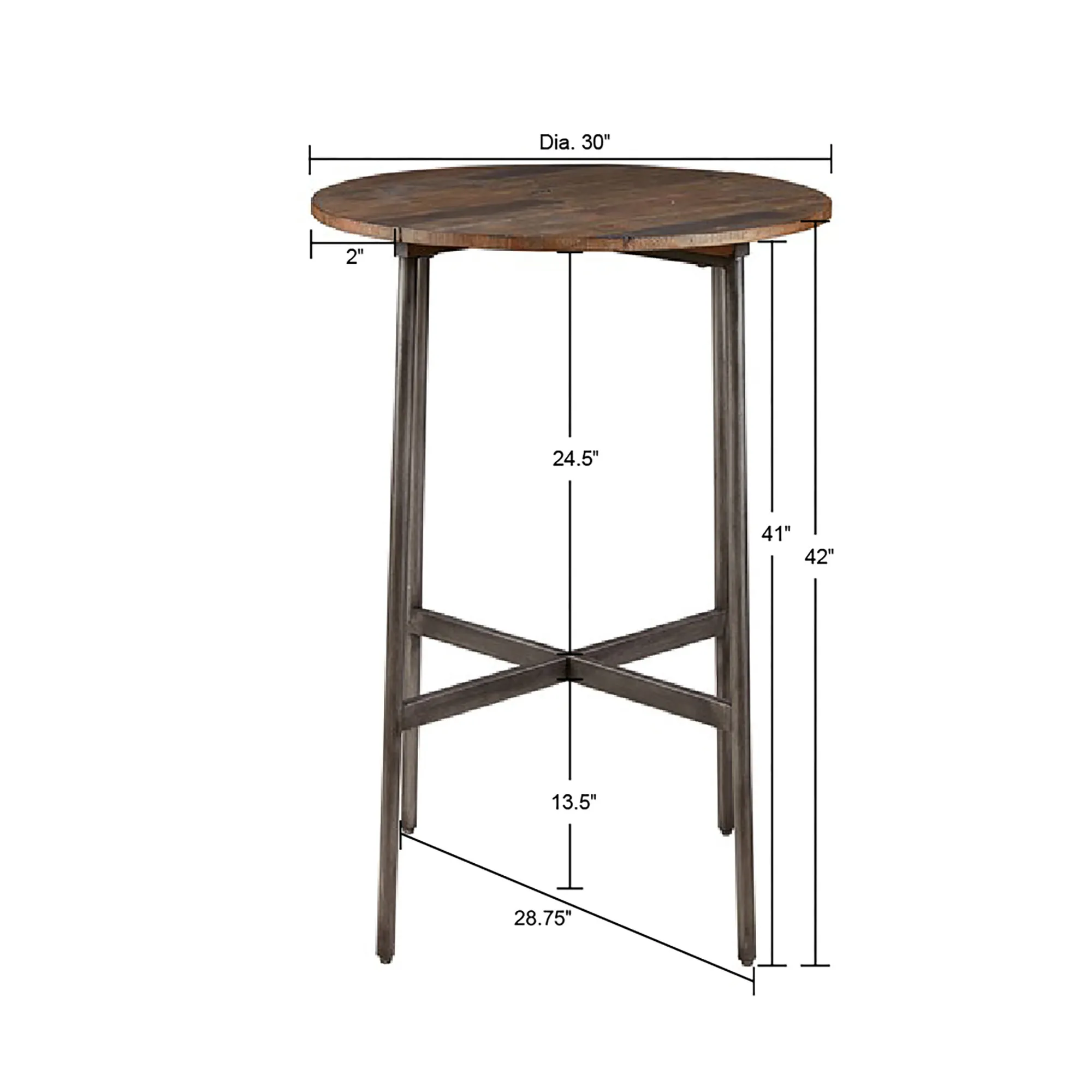 INK+IVY Renu Light Brown Round Bar Table