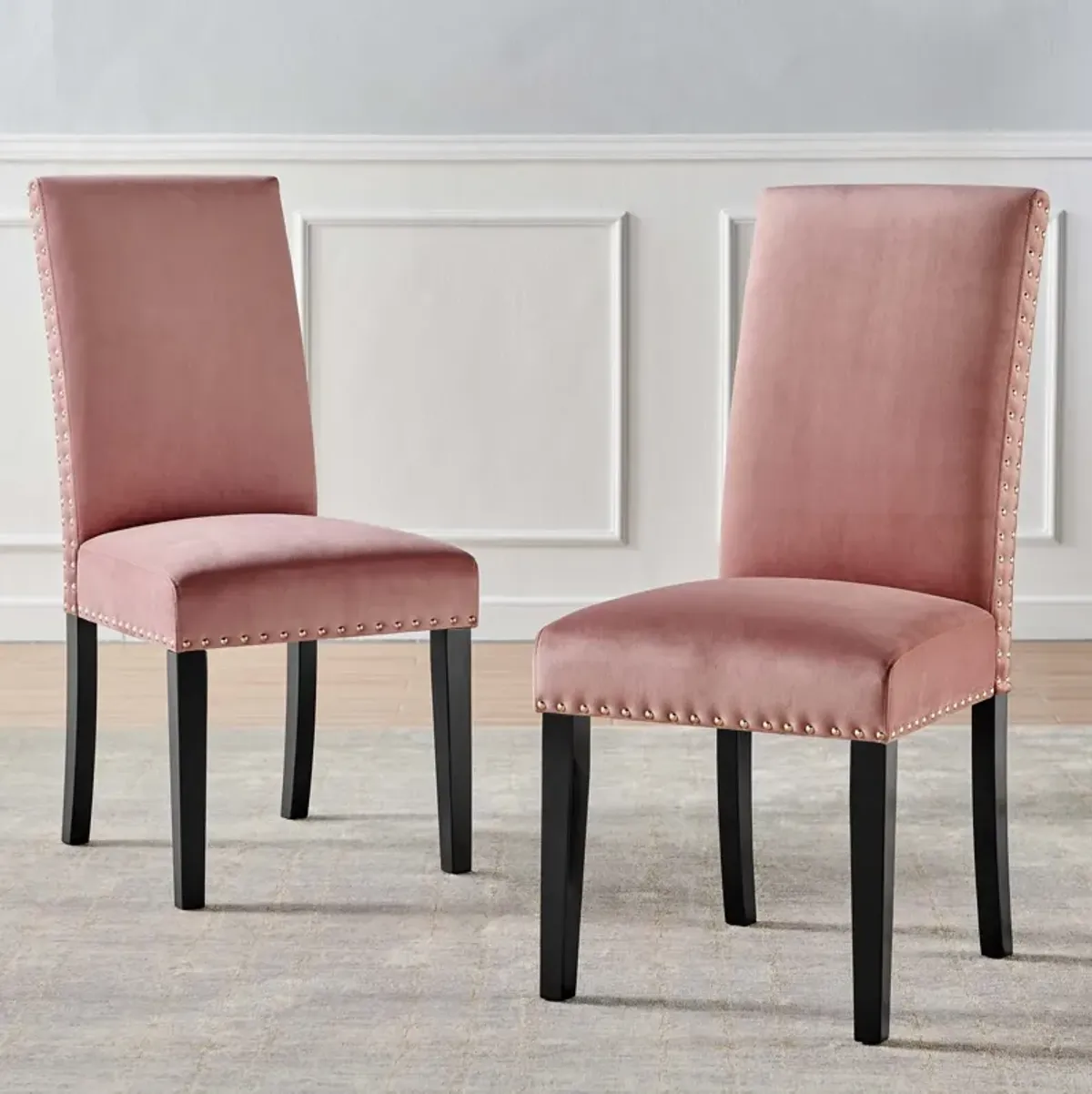 Parcel Performance Velvet Dining Side Chairs - Set of 2