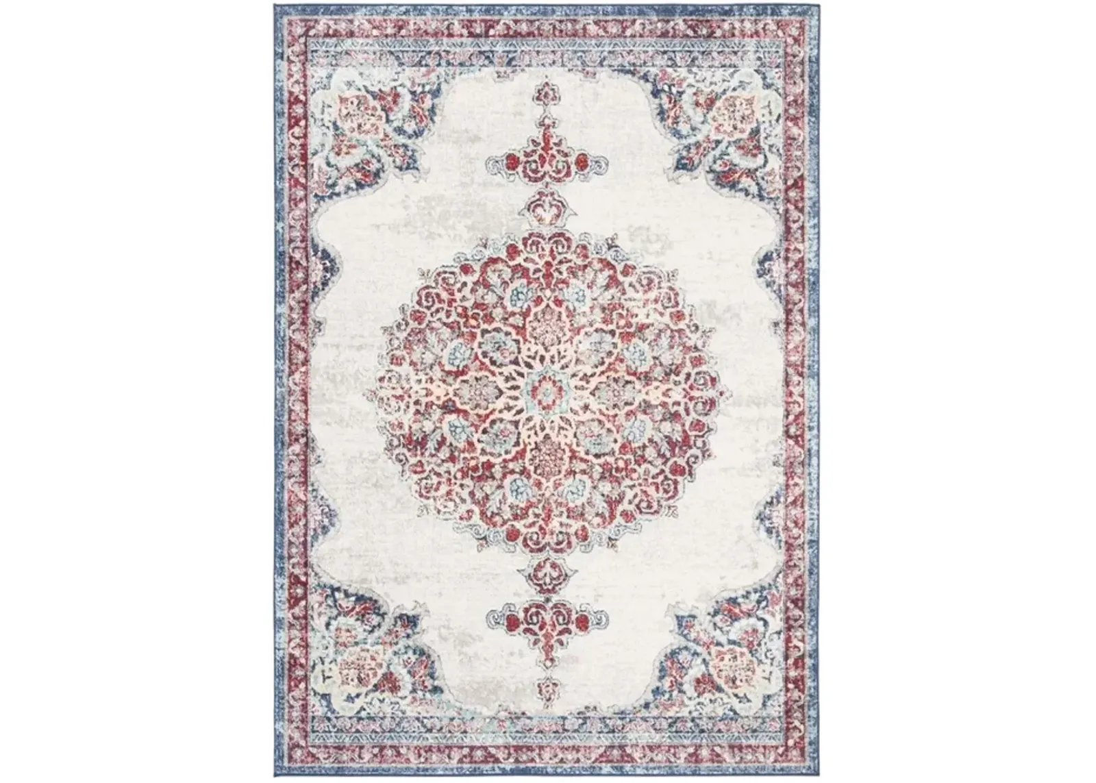 Brentwood 867 Ivory / Red 10' X 13' Oversized Rectangle Powerloomed Rug