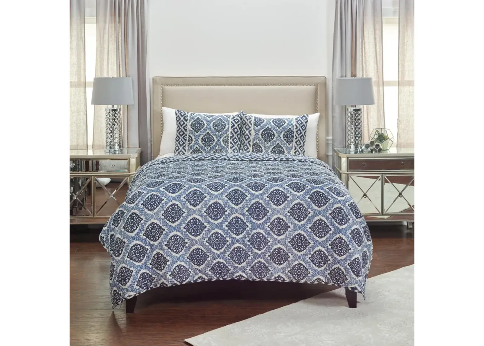 Gemma Medallion NavyKing Sham