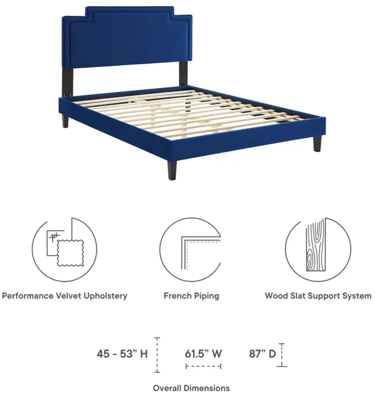 Liva Performance Velvet Queen Bed