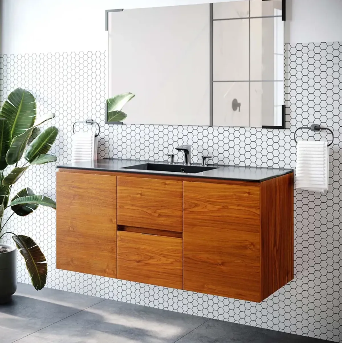 Scenic 48" Wall-Mount Bathroom Vanity