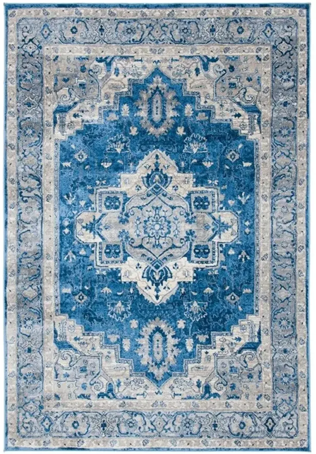Brentwood 851 Blue / Grey 4' X 6' Small Rectangle Powerloomed Rug