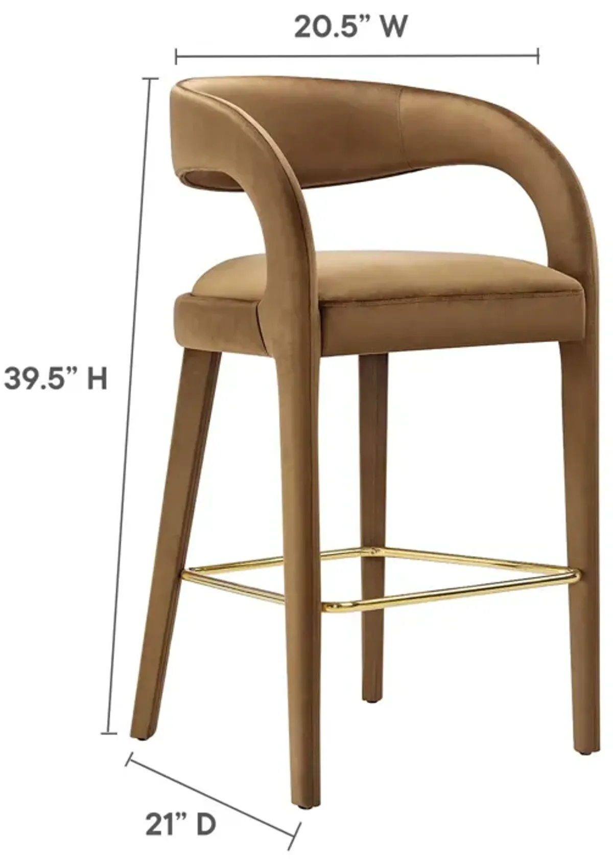 Pinnacle Performance Velvet Bar Stool Set of Two