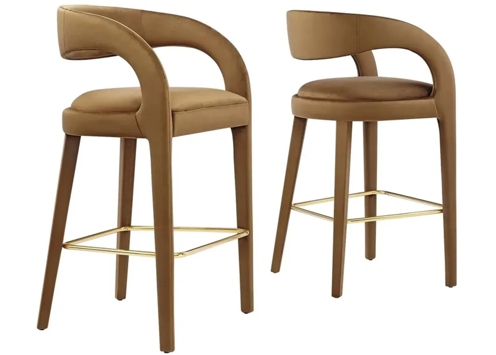 Pinnacle Performance Velvet Bar Stool Set of Two