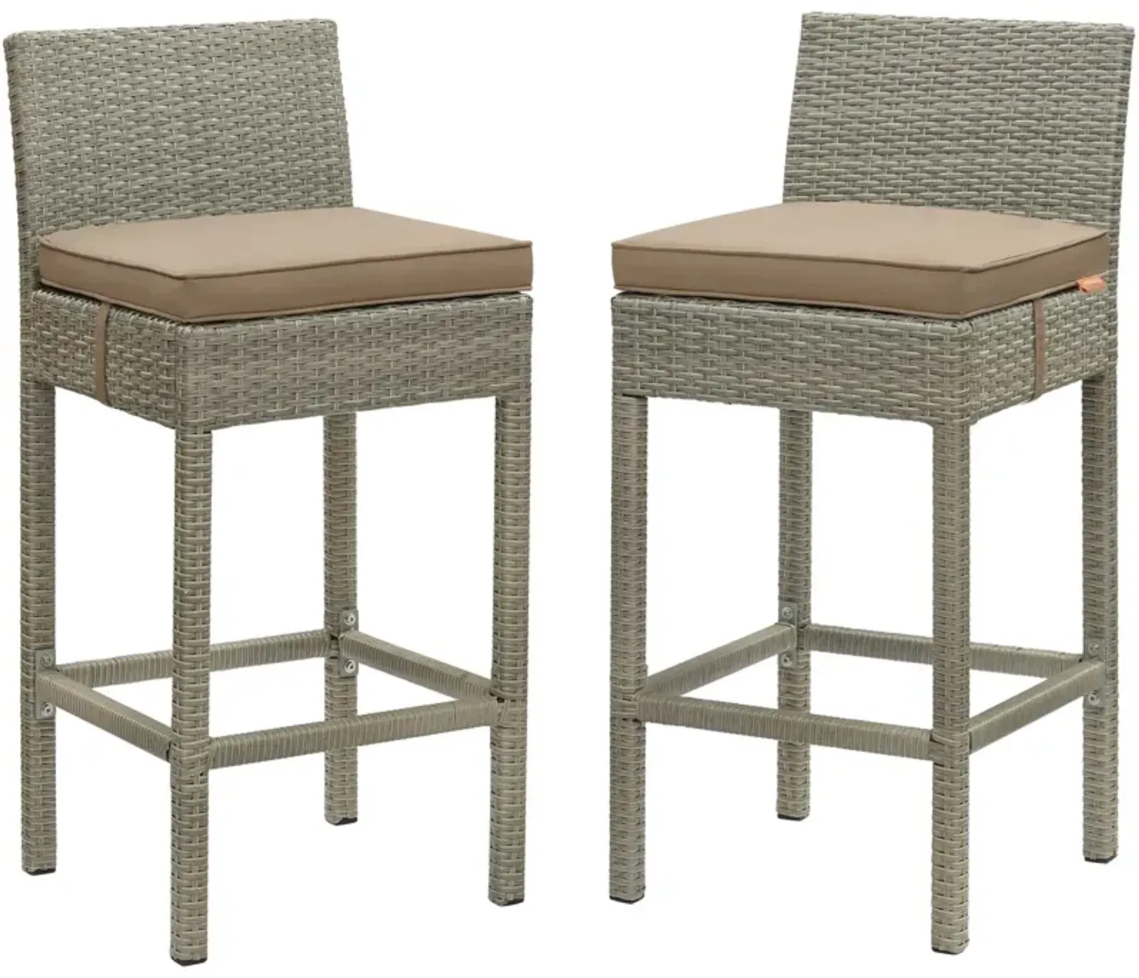 Conduit Bar Stool Outdoor Patio Wicker Rattan Set of 2