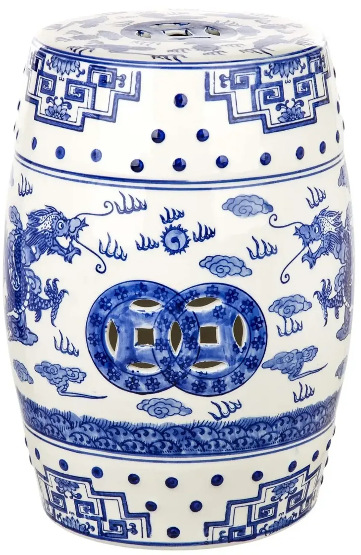 Dragon's Breath Chinoiserie Garden Stool