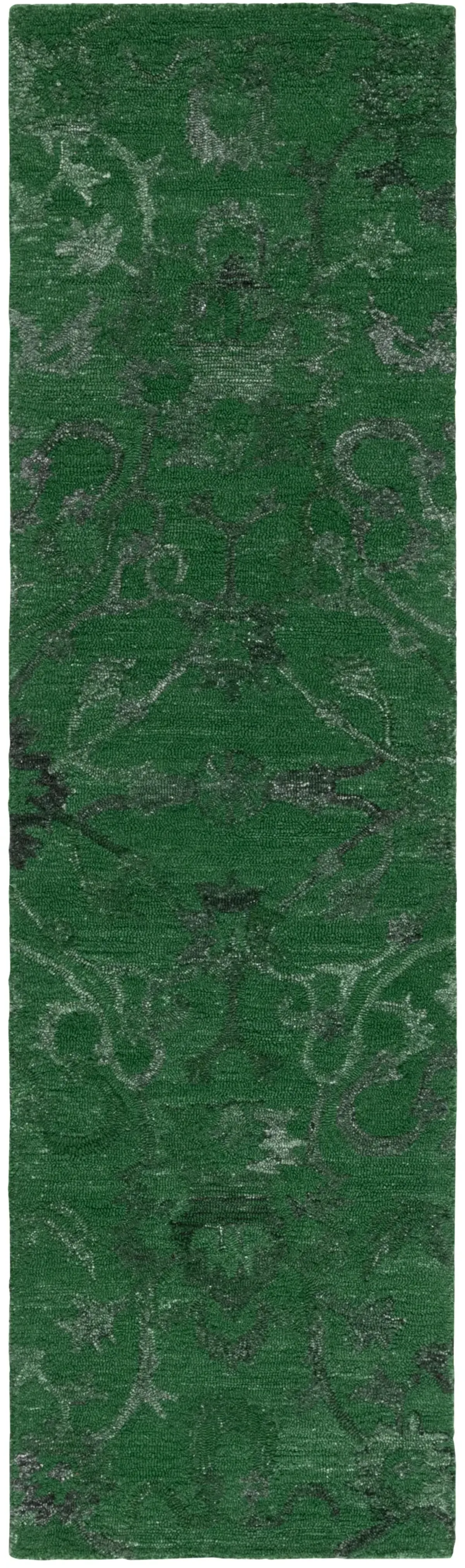 ANATOLIA 401 DARK GREEN 2'-3' x 8' Runner Rug