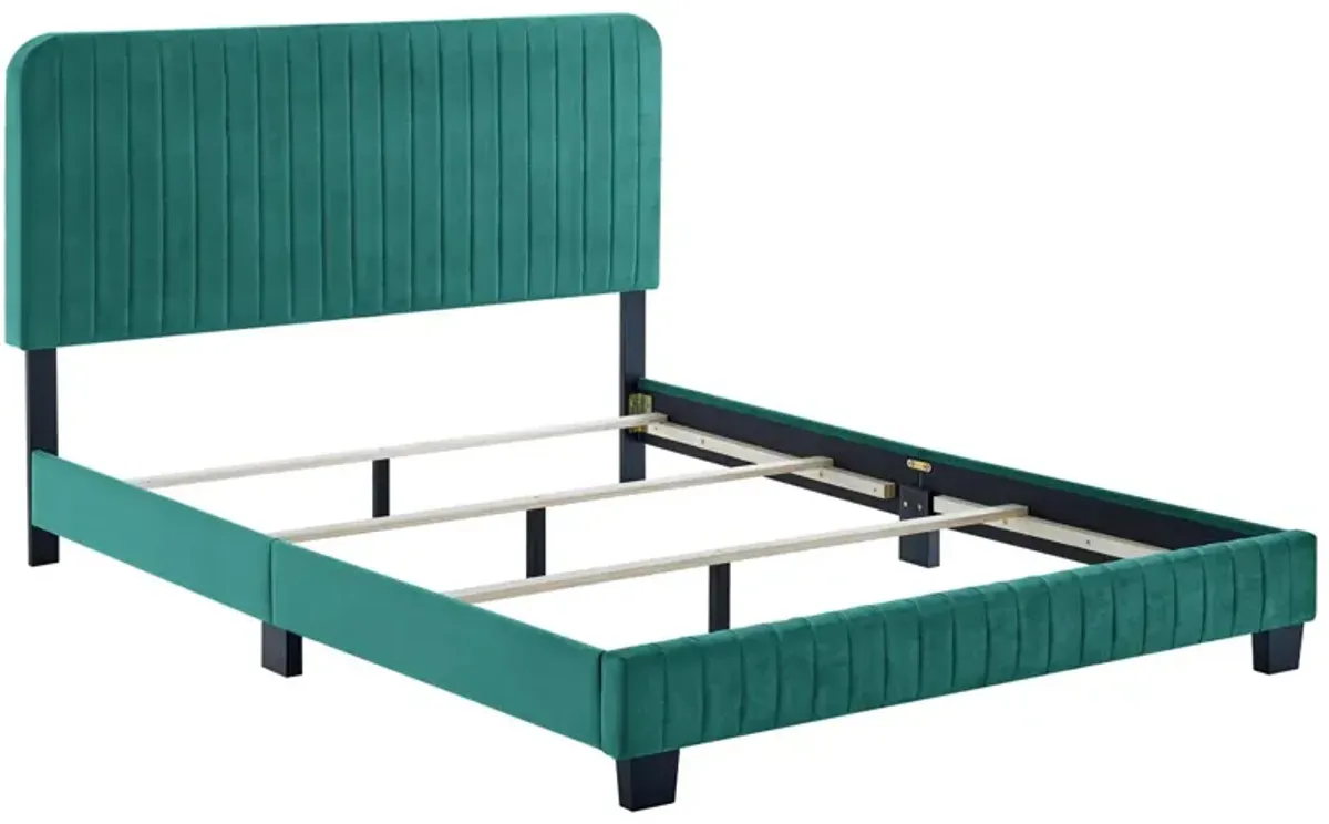 Celine Channel Tufted Performance Velvet King Bed