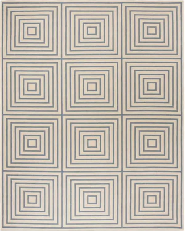 LINDEN 123 Collection LND123N-9 Cream / Blue 9' X 12'