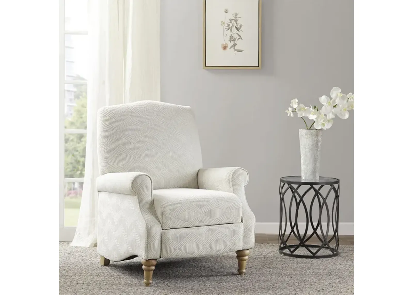 Madison Park Athena Ivory Push Back Recliner