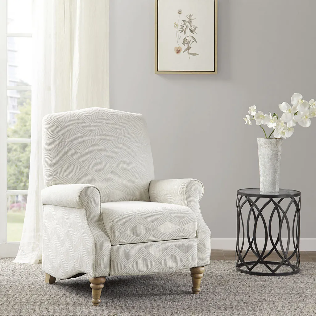 Madison Park Athena Ivory Push Back Recliner