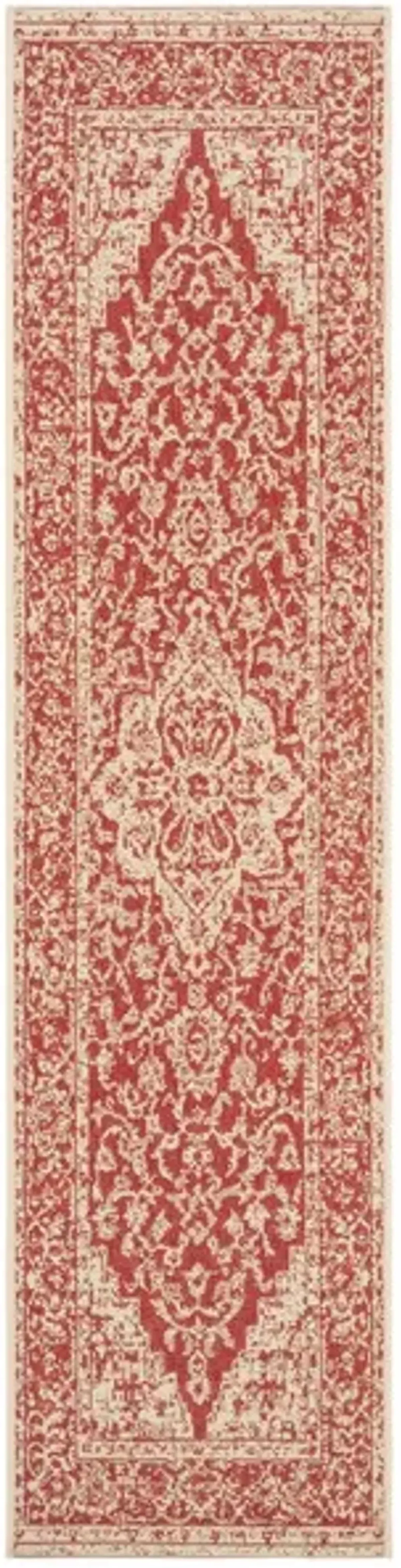 LINDEN 137 Collection LND137Q-210 Red / Creme 2'-2" X 10'