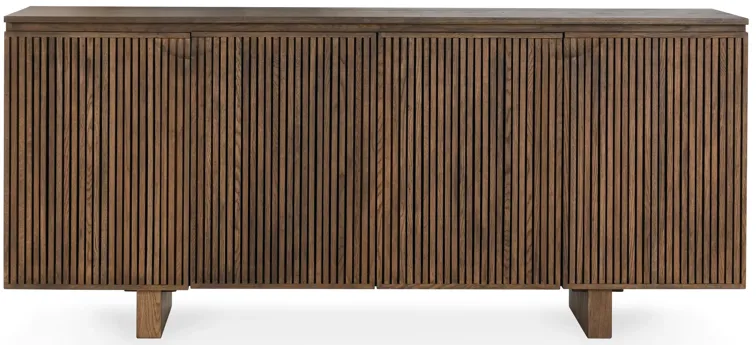 Roya 82" Oak Wood 4-Door Sideboard Buffet in Toasted Brown