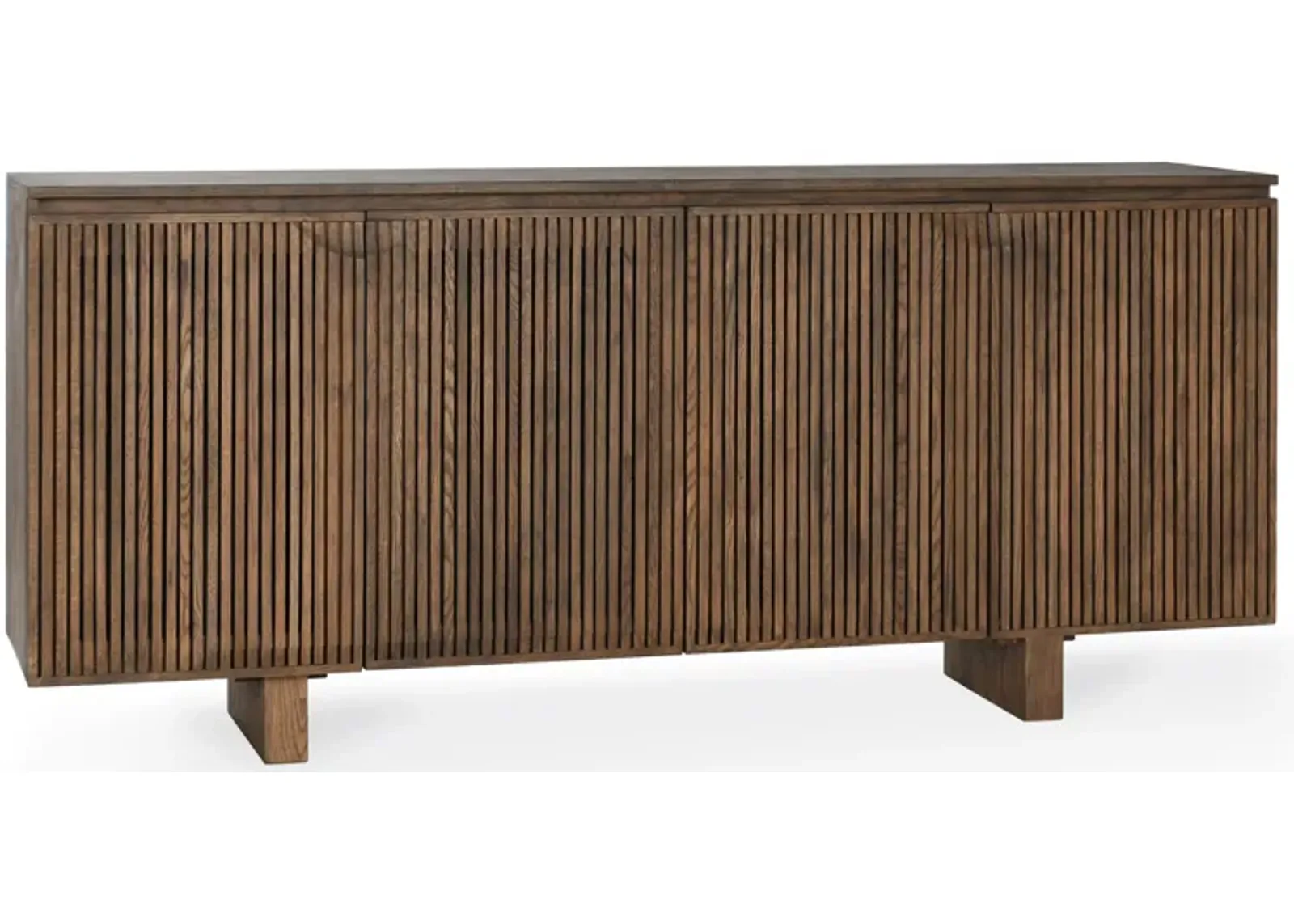 Roya 82" Oak Wood 4-Door Sideboard Buffet in Toasted Brown