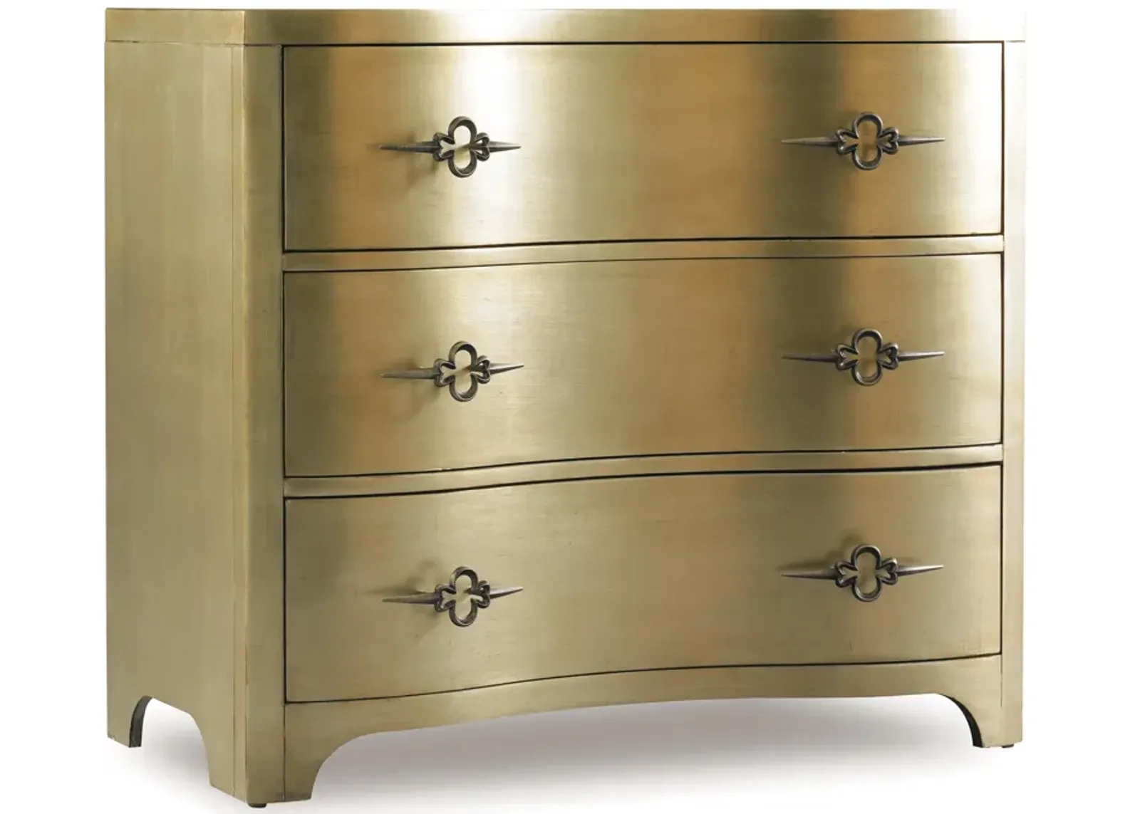 Sanctuary Three-Drawer Shaped Front Gold Chest