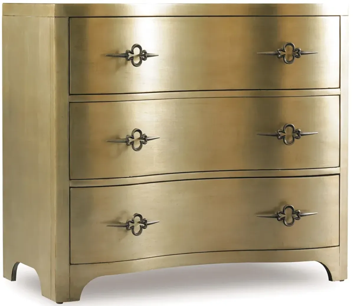 Sanctuary Three-Drawer Shaped Front Gold Chest