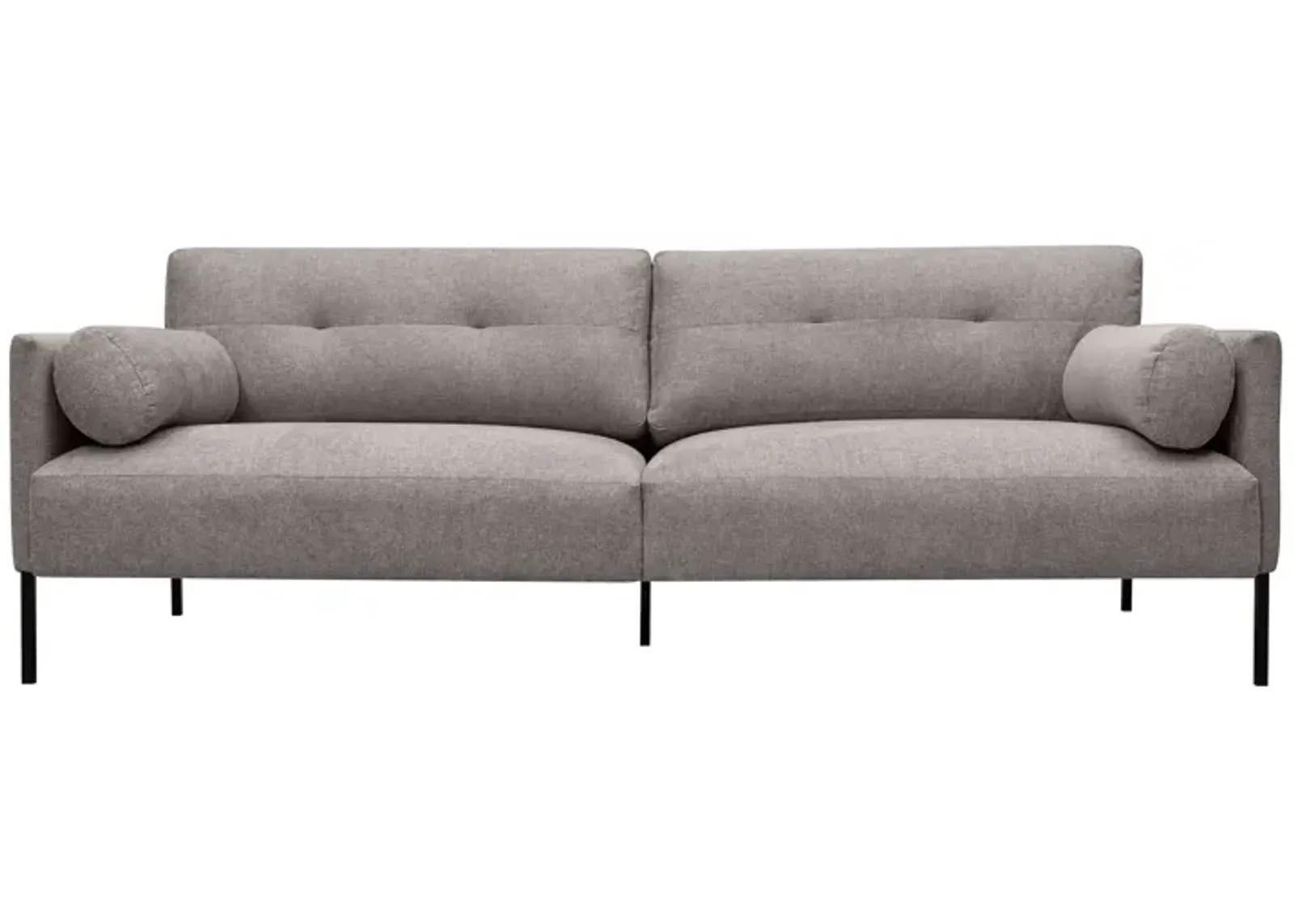 Michalina 84" Gray Fabric Sofa with Black Metal Legs