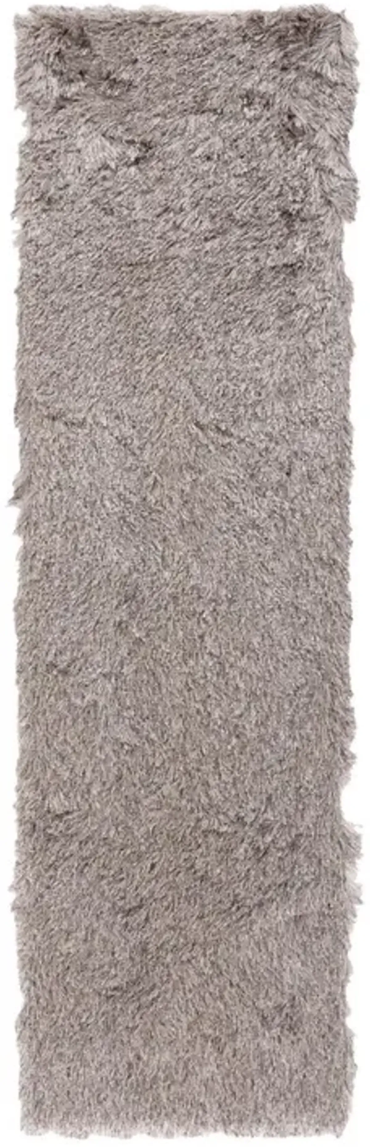 PARIS SHAG Brown 2'-3' X 8' Runner Rug