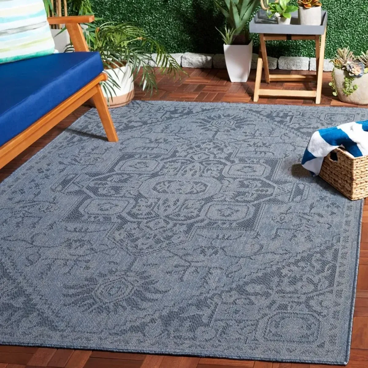 BERMUDA 841 Blue 9' X 12' Large Rectangle Rug