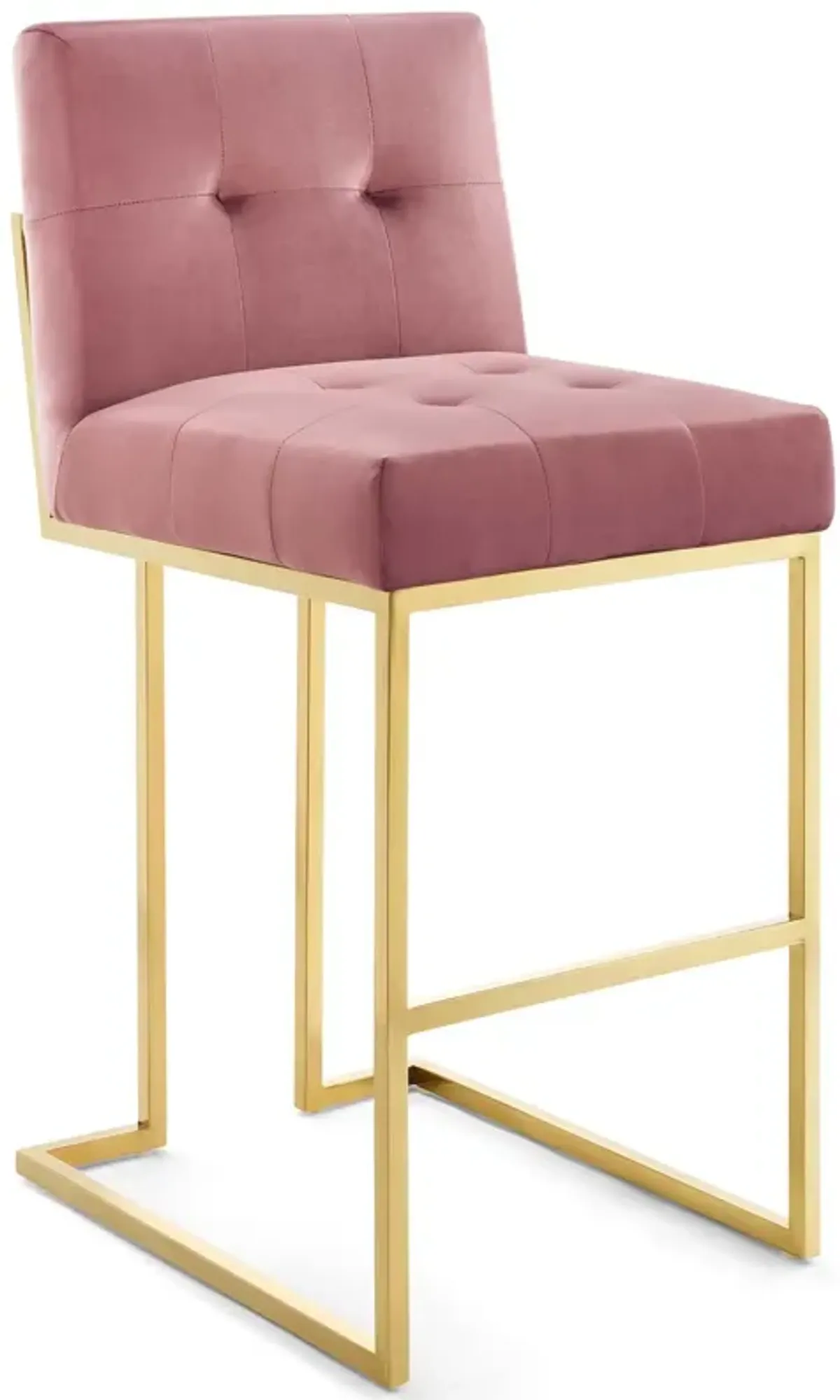 Privy Gold Stainless Steel Performance Velvet Bar Stool