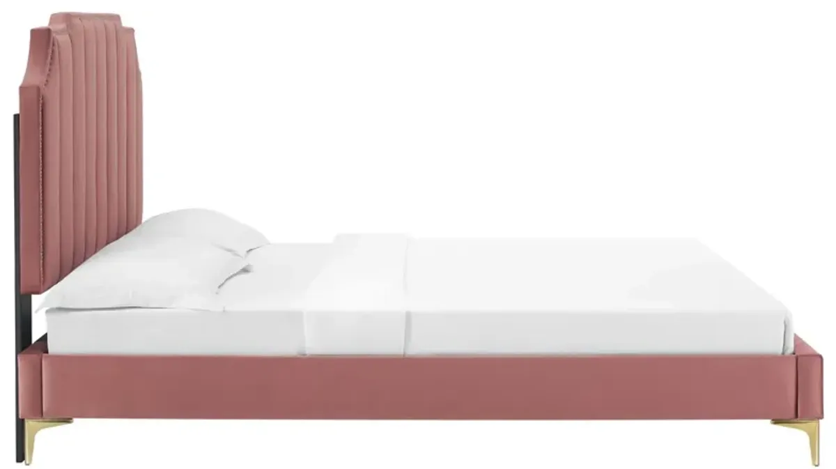 Colette King Performance Velvet Platform Bed