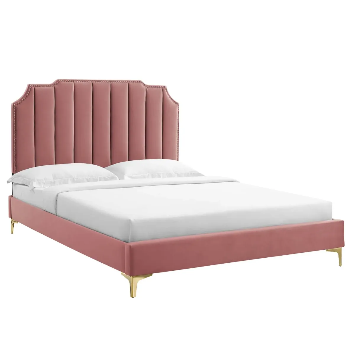 Colette King Performance Velvet Platform Bed