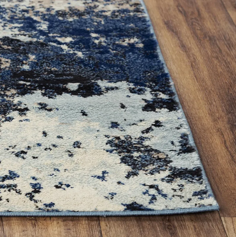 Palace Blue  Polypropylene  2'6"x7'3" Runner Rug