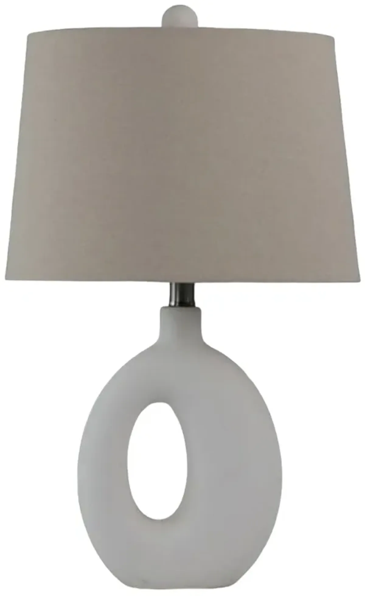 S/2 Ceramic 23" Open Cut Out Table Lamp, White/tan