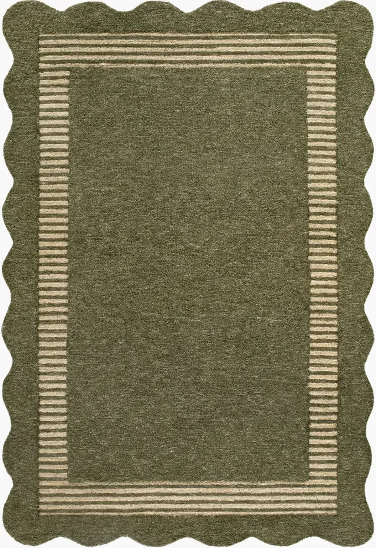 Scalloped SCP-2308 2' x 3' Handmade Rug