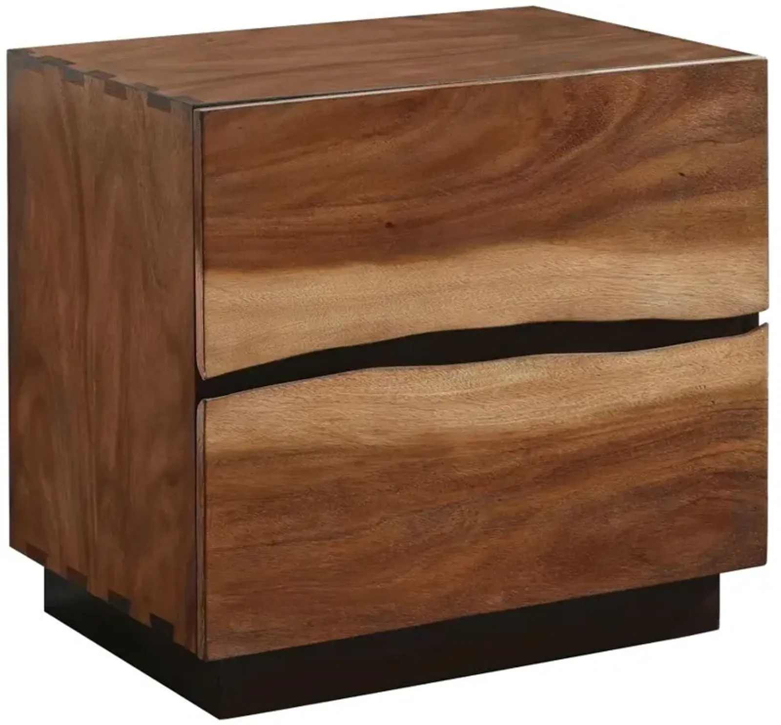 Tate 2-Drawer Nightstand Smokey Walnut And Coffee Bean