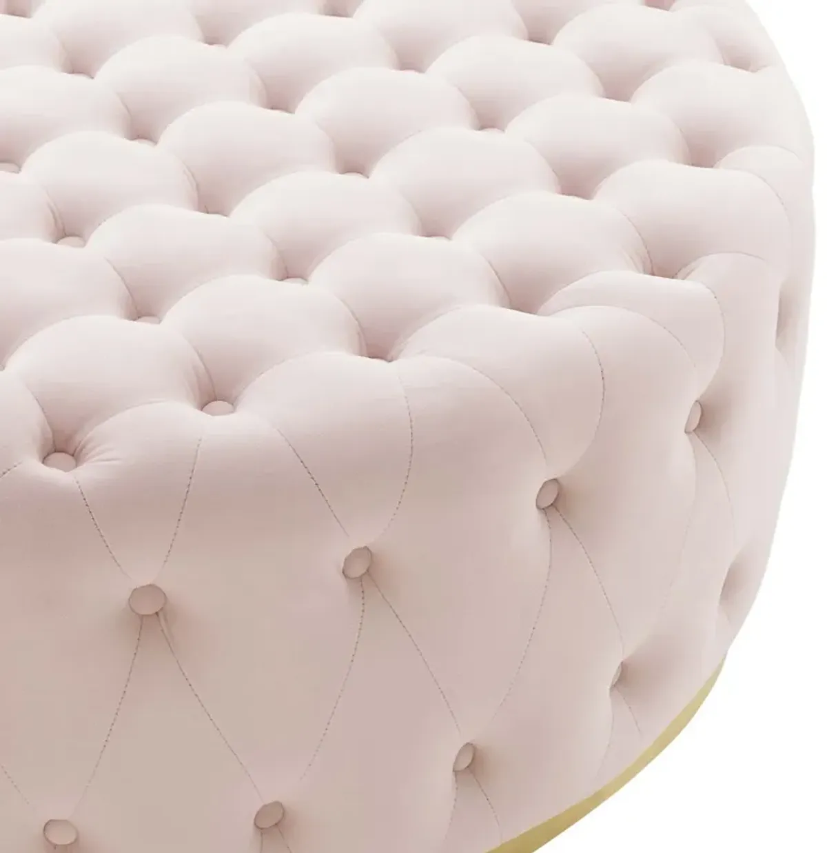 Ensconce Tufted Performance Velvet Round Ottoman