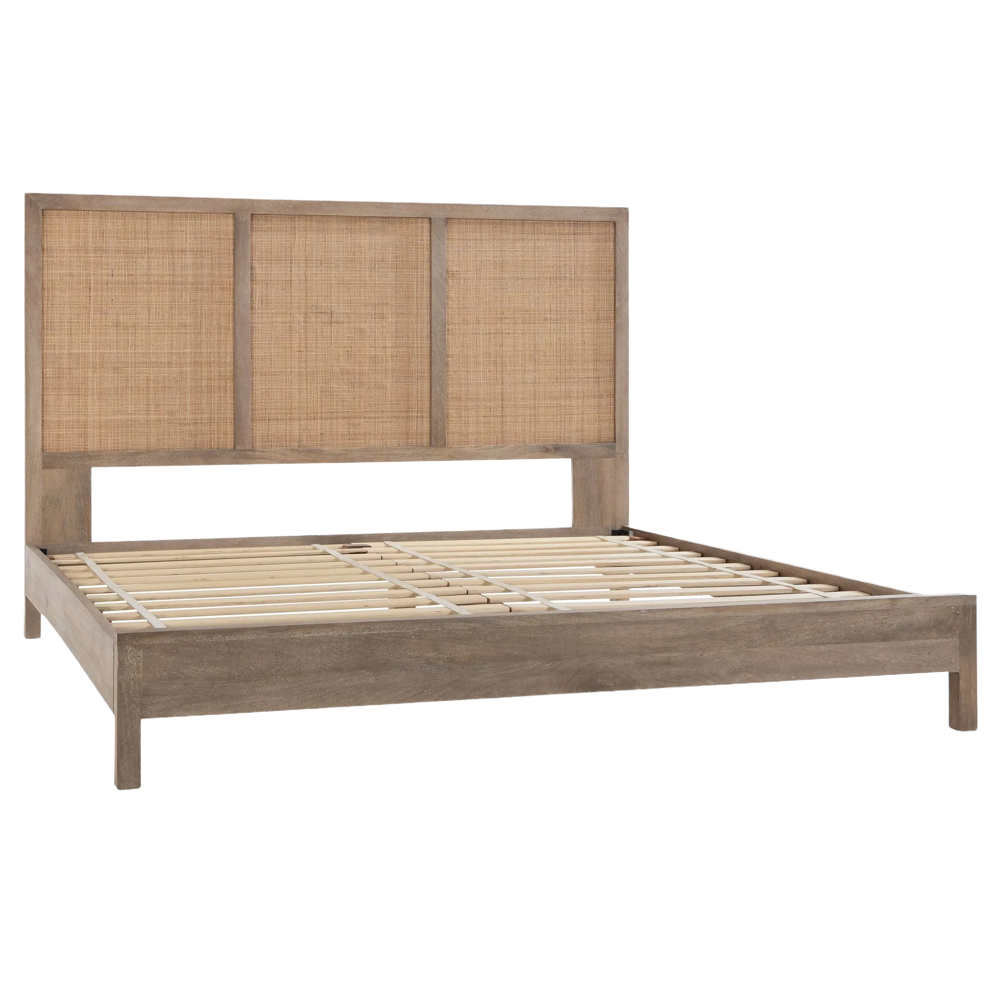 Jensen Mango Wood Queen Bed in Taupe