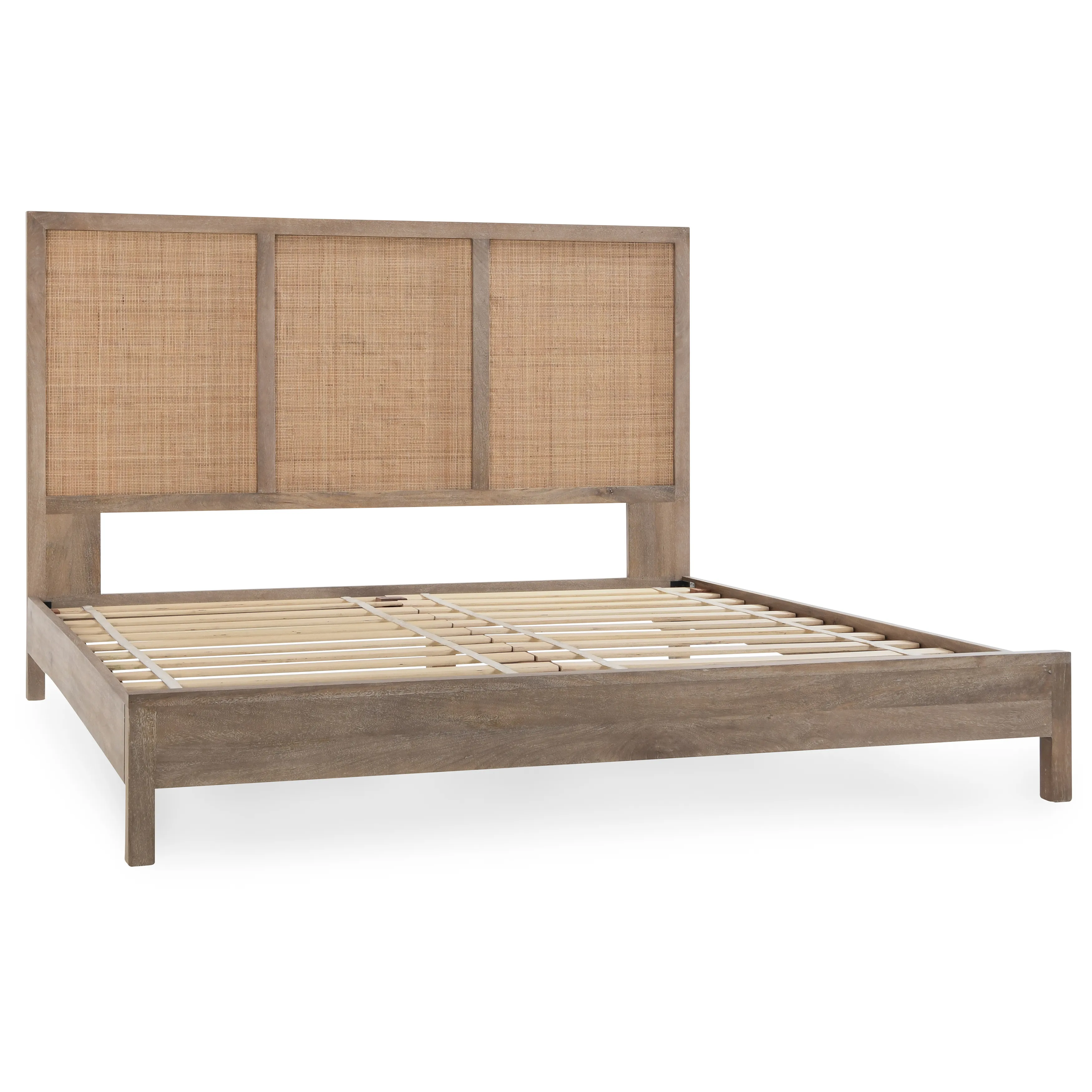 Jensen Mango Wood Queen Bed in Taupe