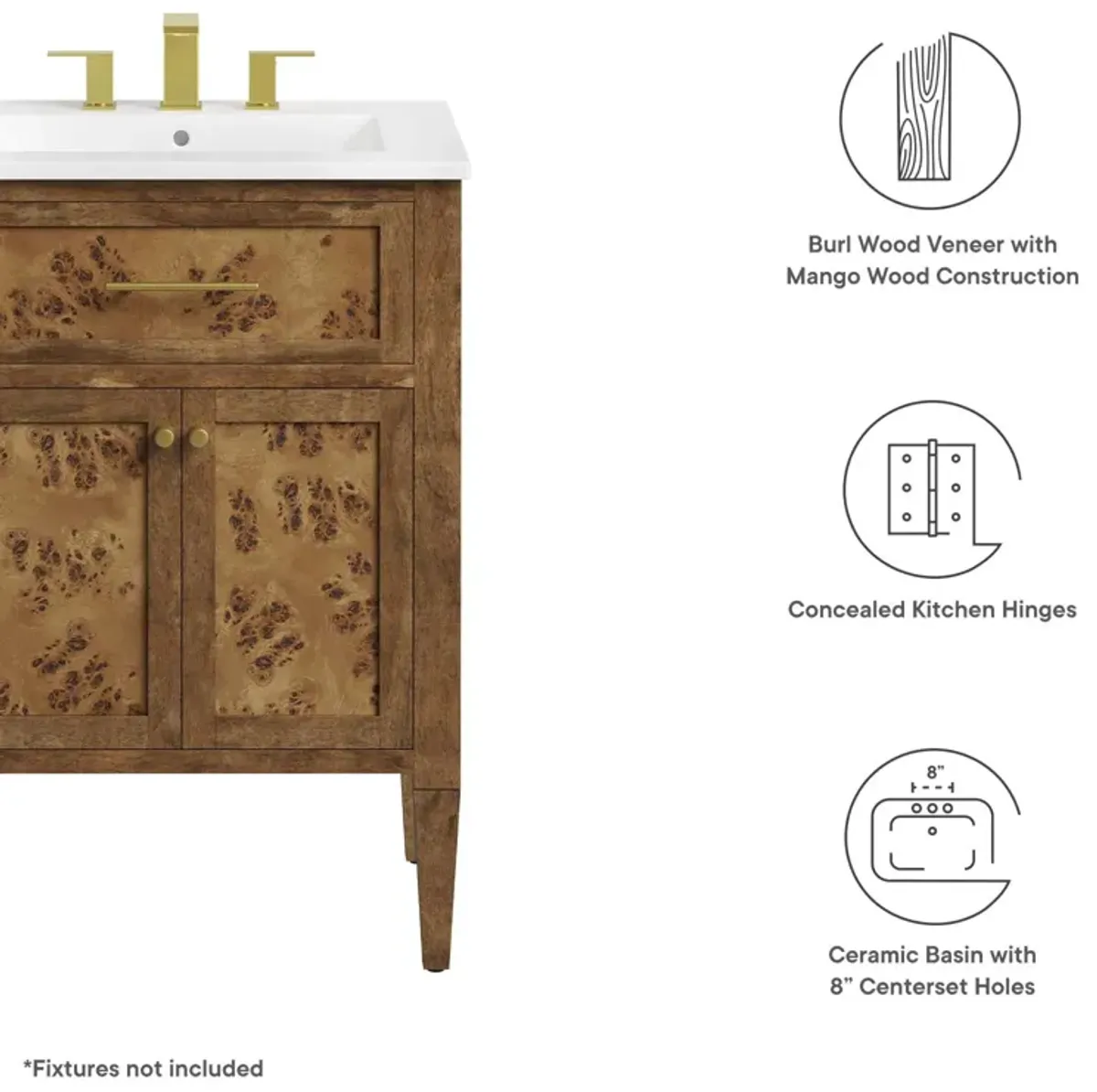 Elysian 24" Wood Bathroom Vanity