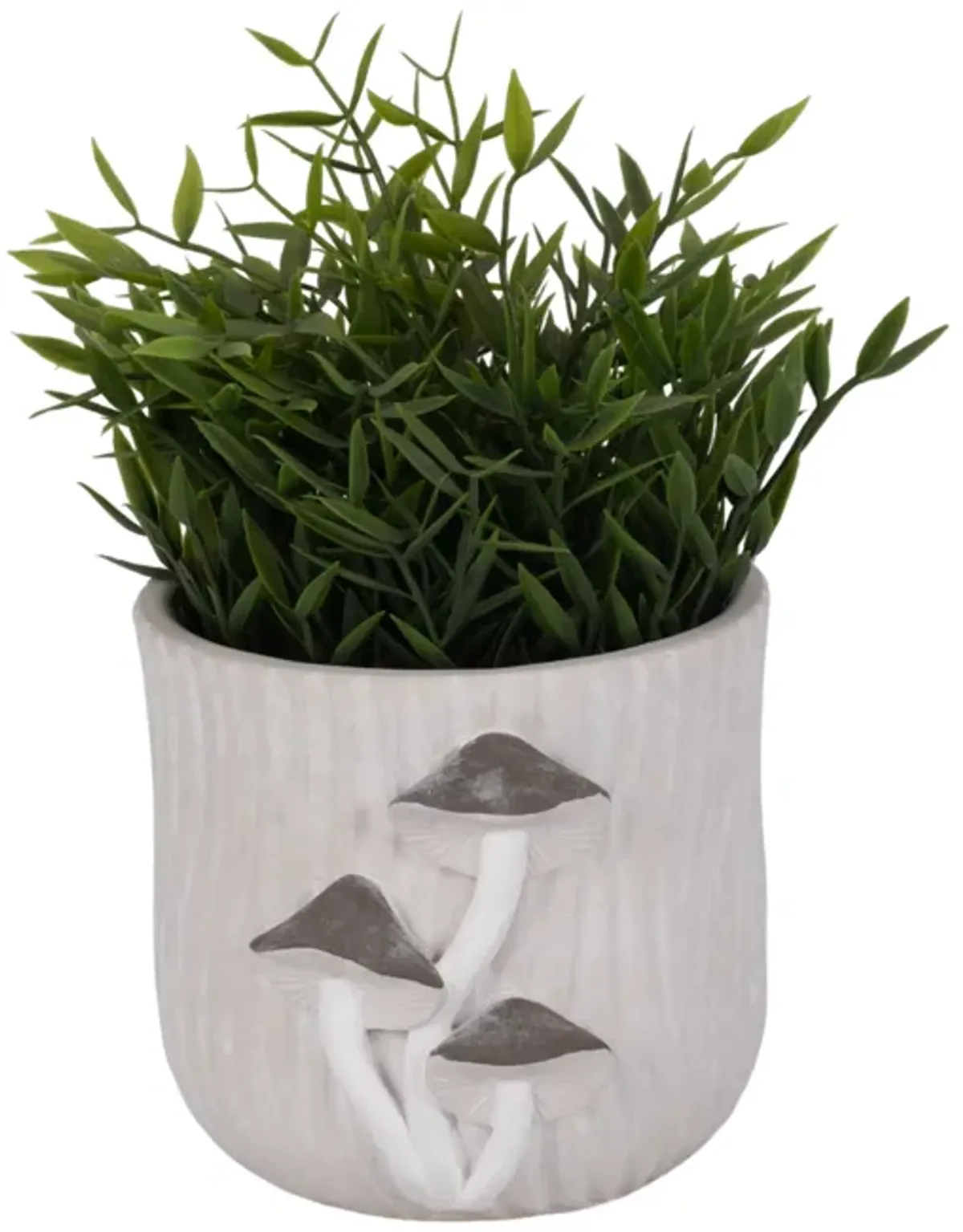 6" Mushroom Applique Planter, Grey