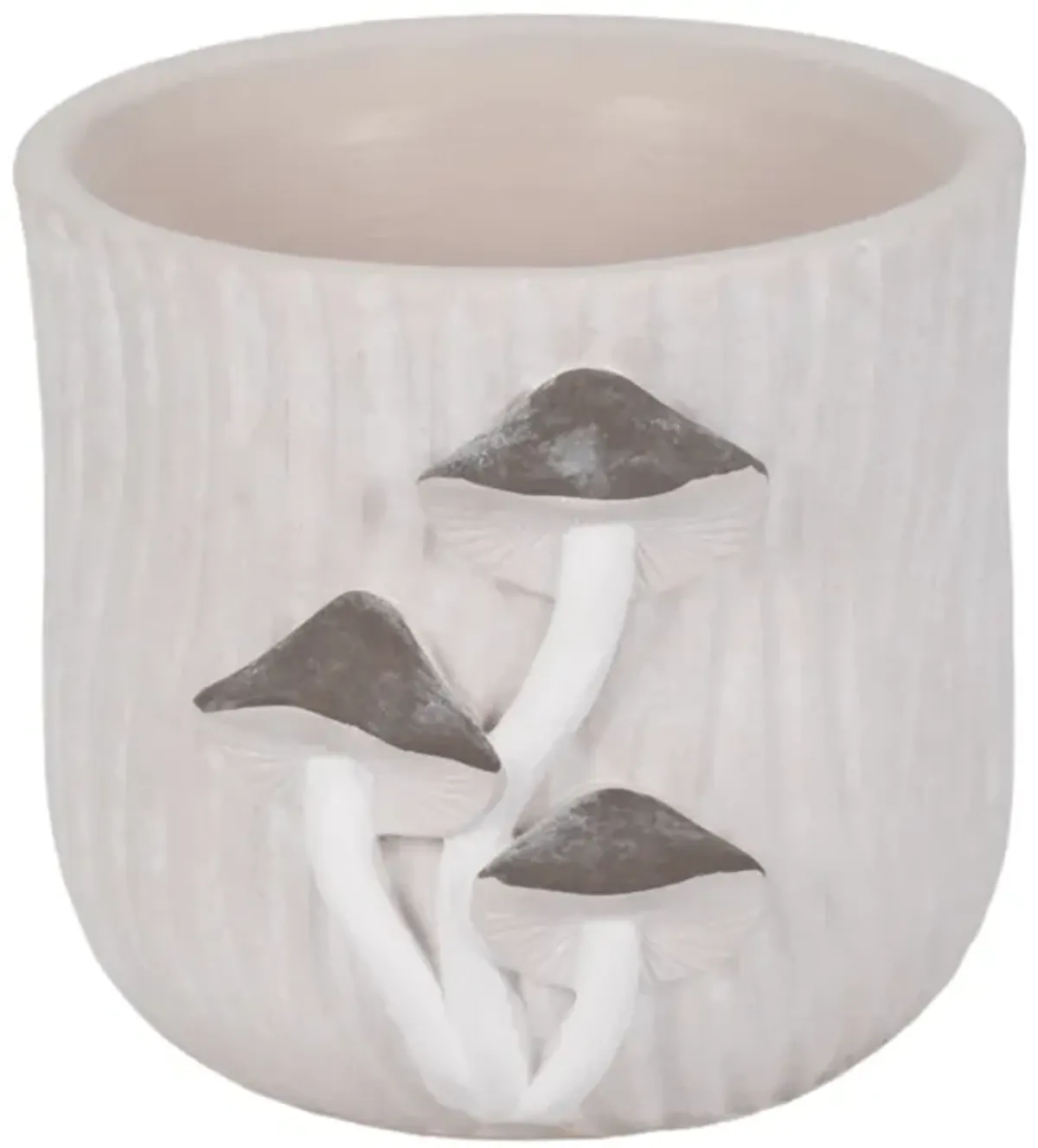 6" Mushroom Applique Planter, Grey