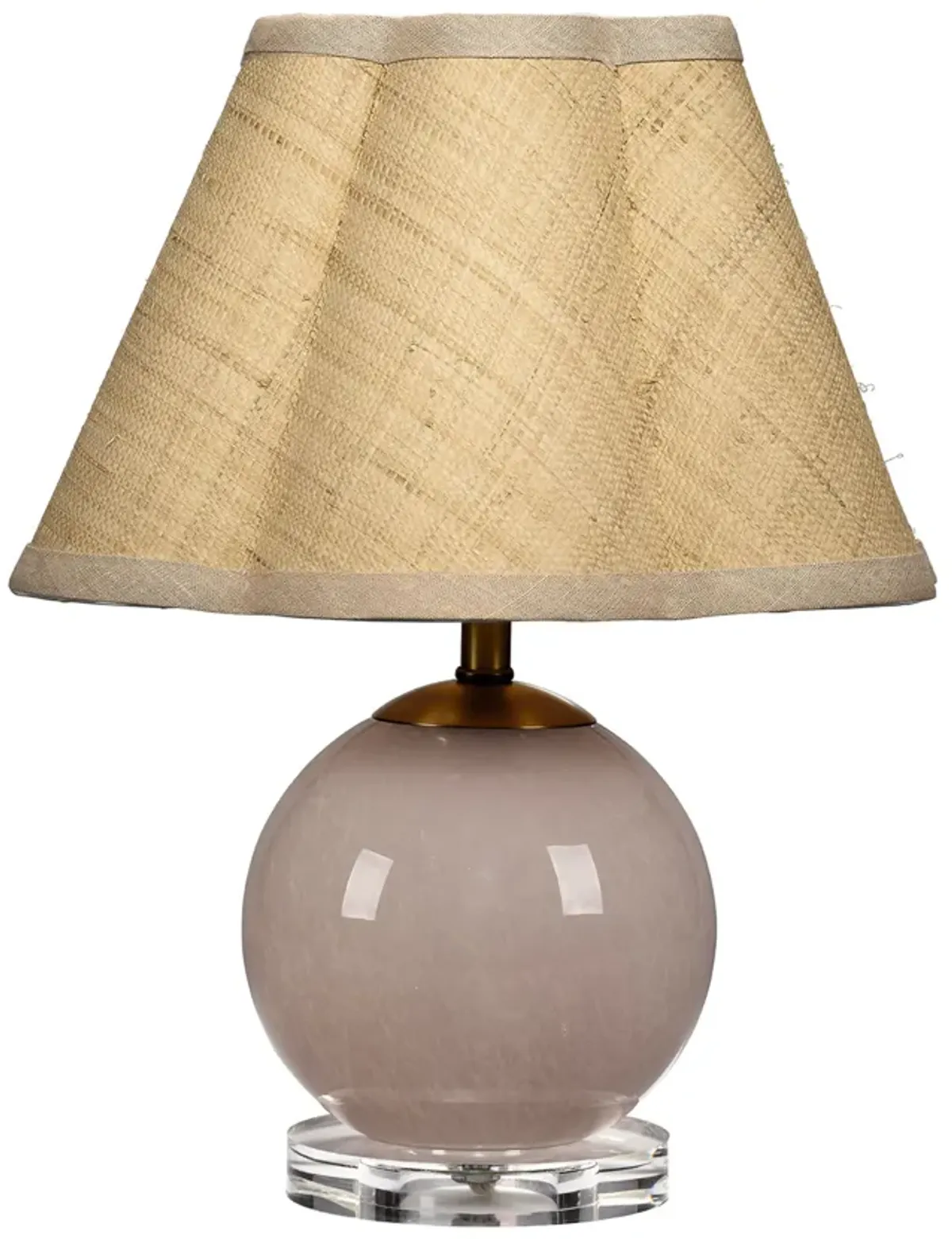Dottie Blown Glass Table Lamp with Raffia Shade, Pink