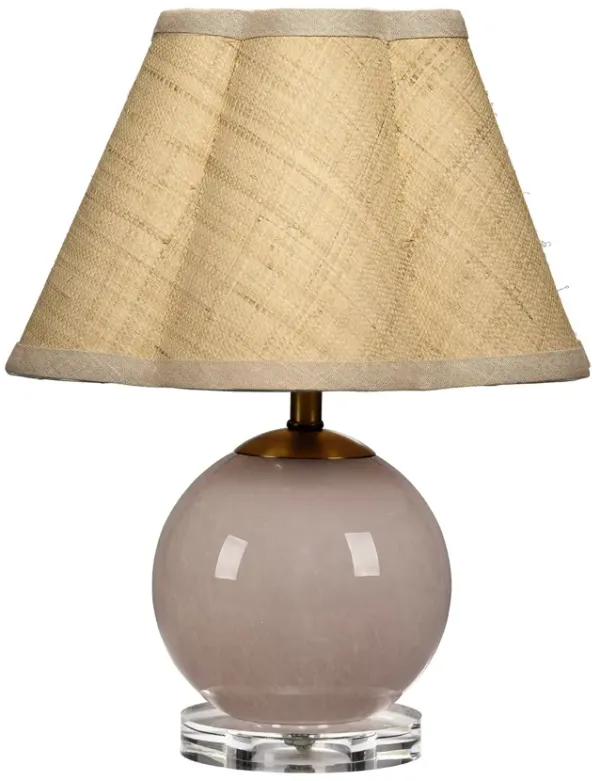 Dottie Blown Glass Table Lamp with Raffia Shade, Pink
