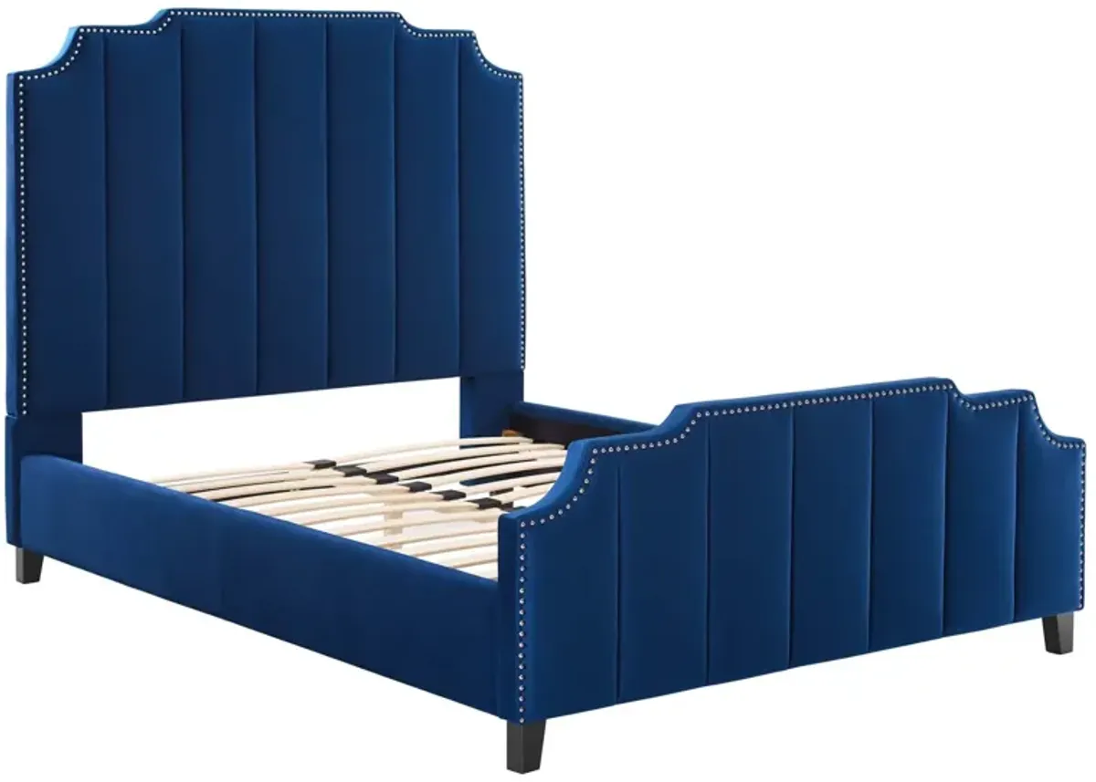 Lucille Queen Performance Velvet Platform Bed