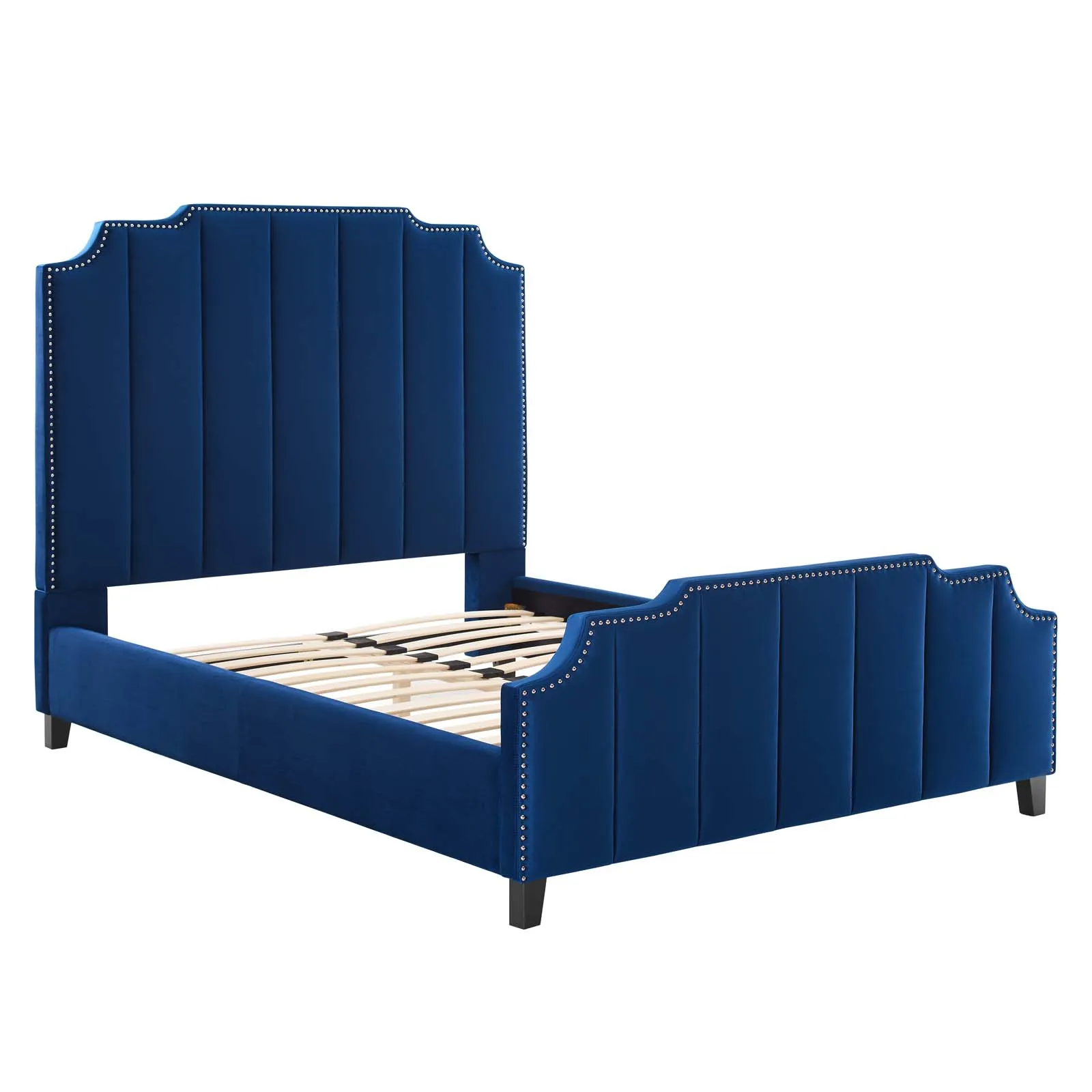 Lucille Queen Performance Velvet Platform Bed