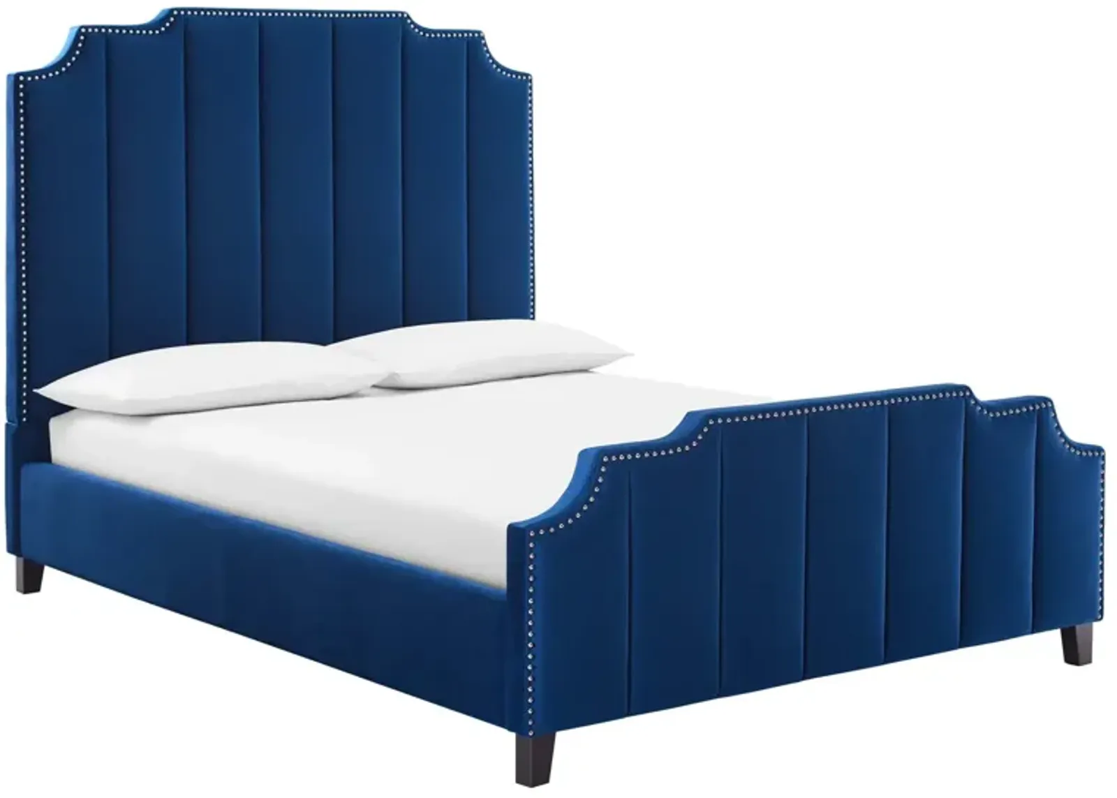 Lucille Queen Performance Velvet Platform Bed