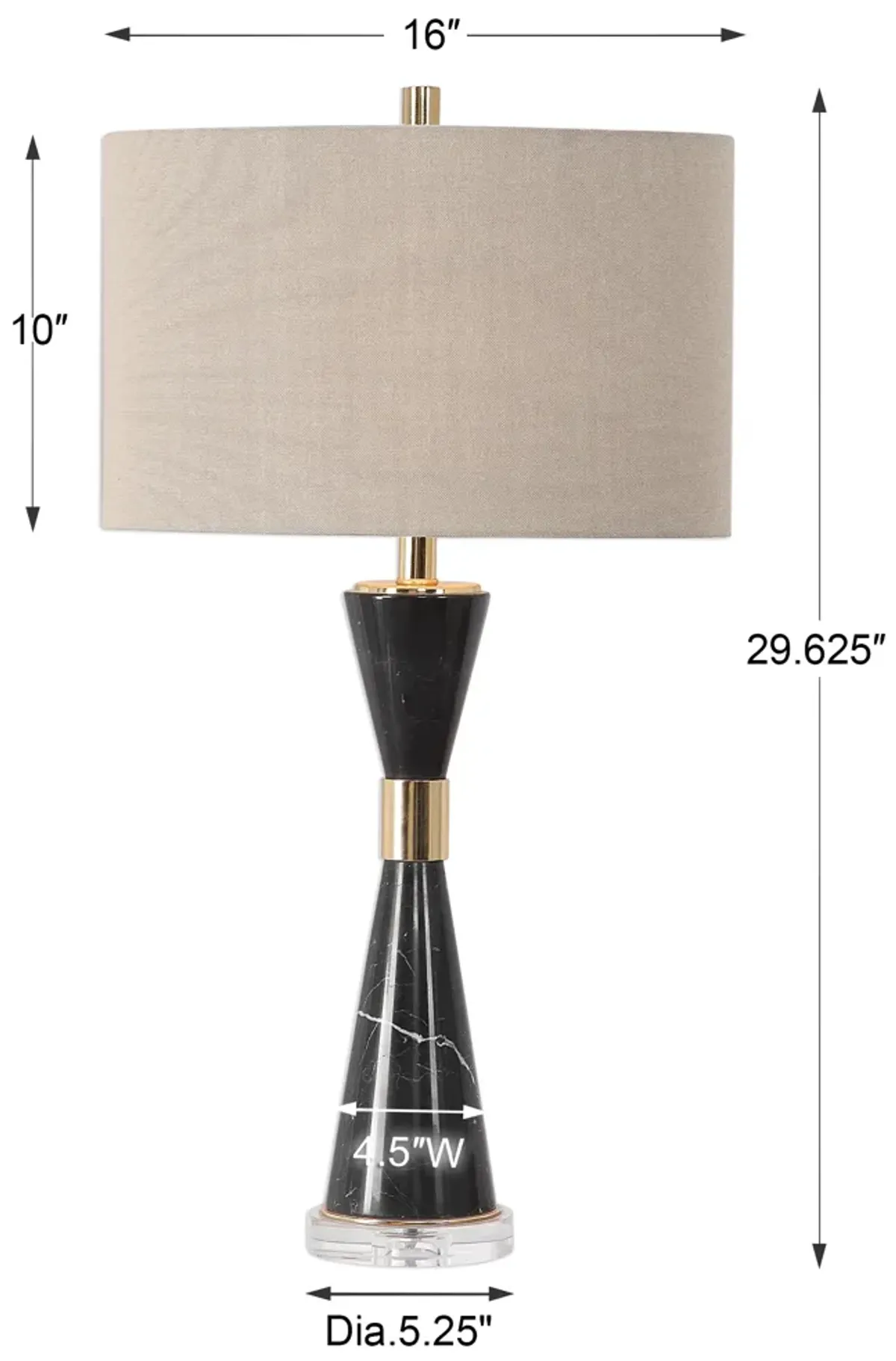 Alastair Black Marble Table Lamp