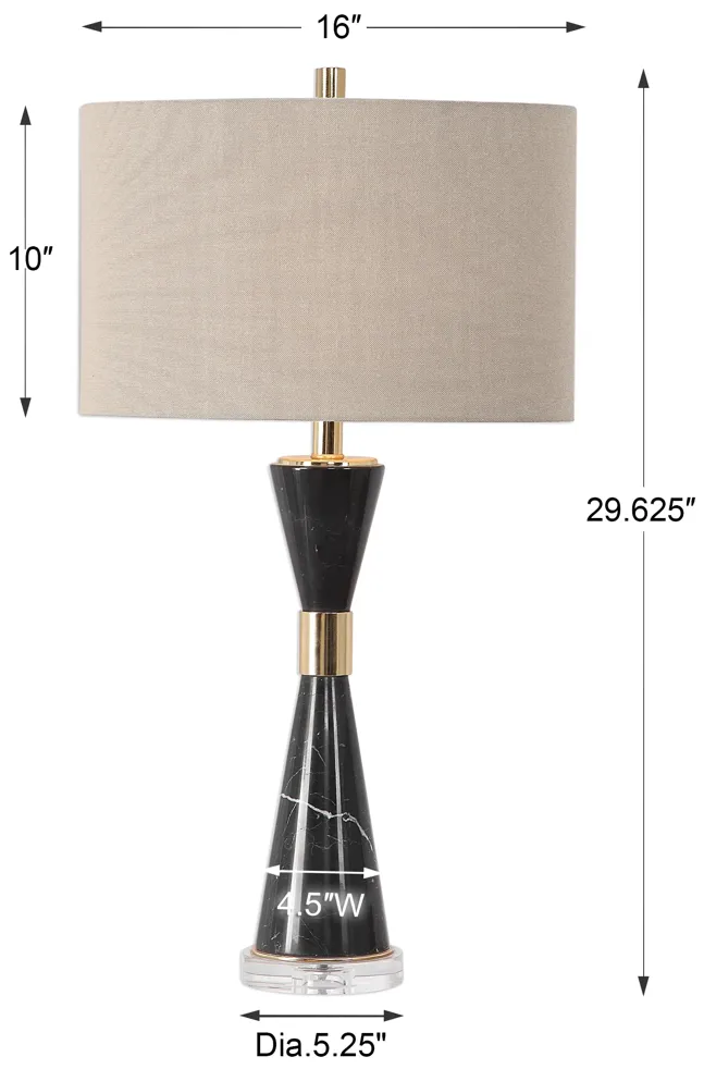 Alastair Black Marble Table Lamp