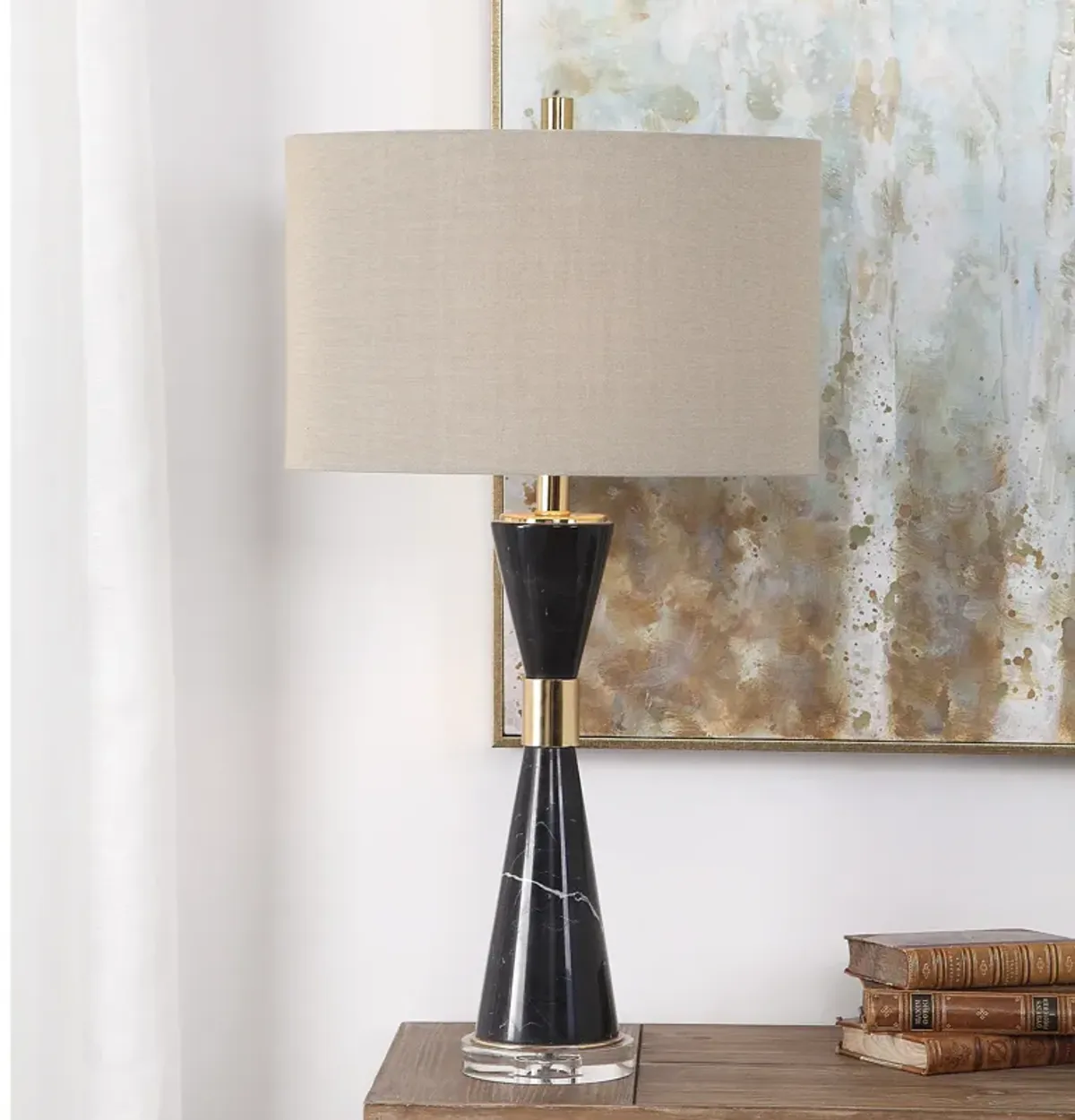 Alastair Black Marble Table Lamp