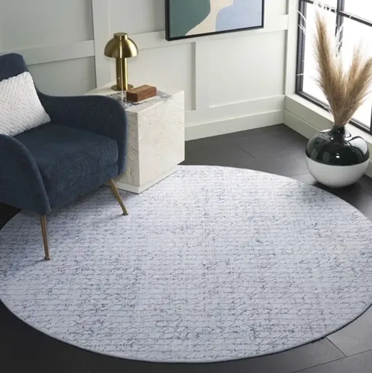 TACOMA 901 Grey  6' X 6' Round Round Rug