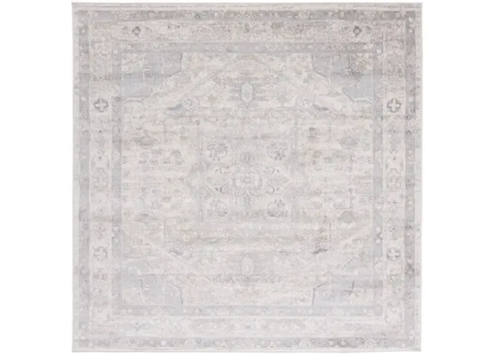 Brentwood 852 Ivory / Grey 6'-7" X 6'-7" Square Square Powerloomed Rug